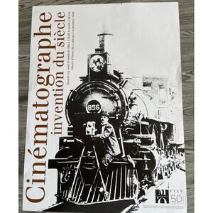 Vintage 1988 Musee d'Orsay Exhibit Cinematographe Train Poster 26.5 x 19.5